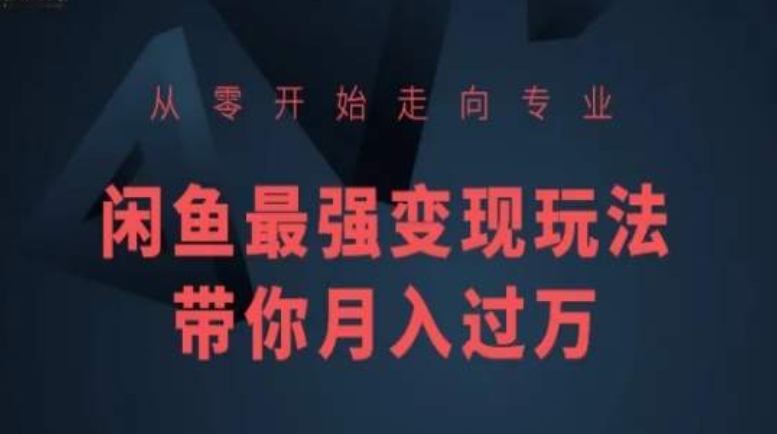 从零开始走向专业，闲鱼最强变现玩法带你月入过万-我爱学习网