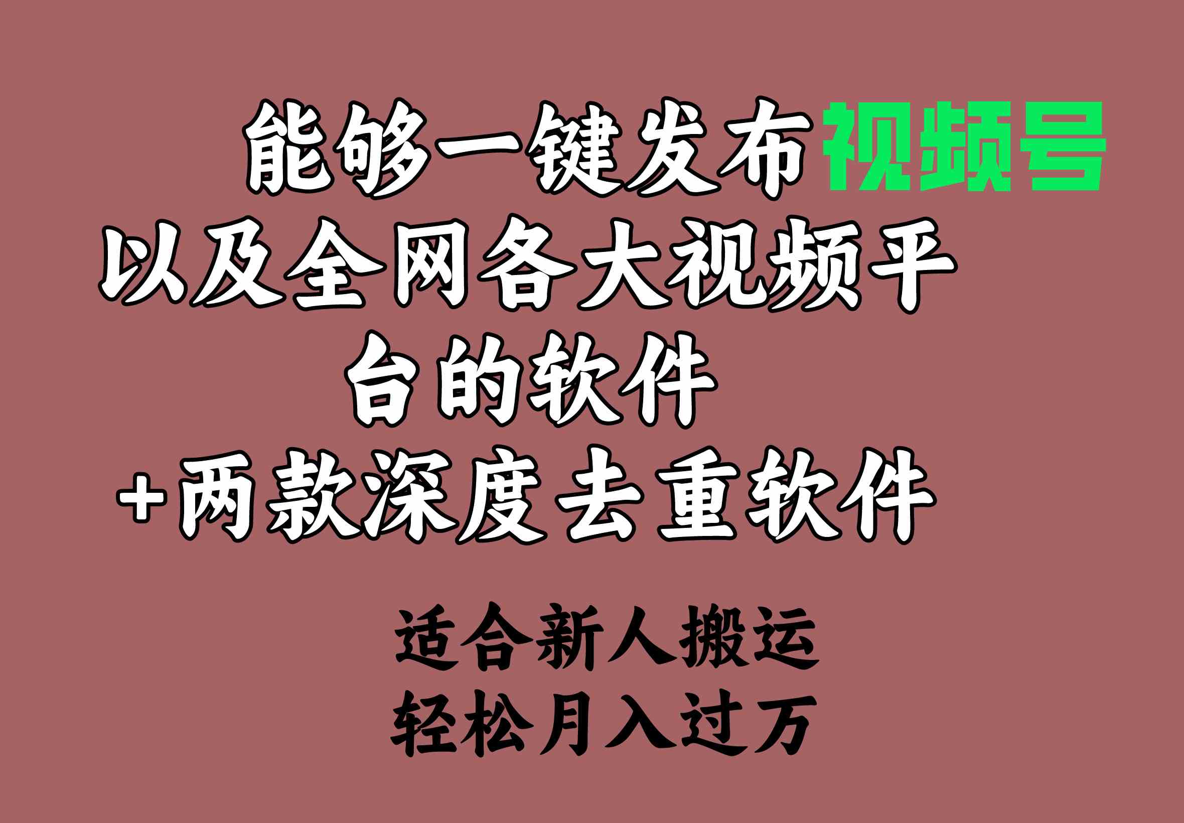 （9319期）能够一键发布视频号以及全网各大视频平台的软件+两款深度去重软件 适合…-我爱学习网