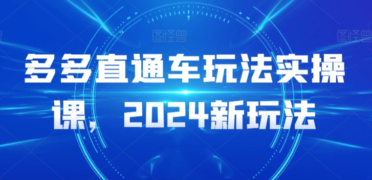 多多直通车玩法实操课，2024新玩法-我爱学习网