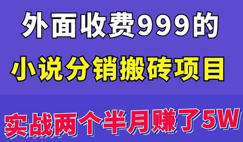 外面收费999的小说分销搬砖项目：实战两个半月赚了5W块，操作简单！￼-我爱学习网