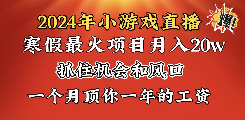 2024年寒假爆火项目，小游戏直播月入20w+，学会了之后你将翻身-灵牛资源网