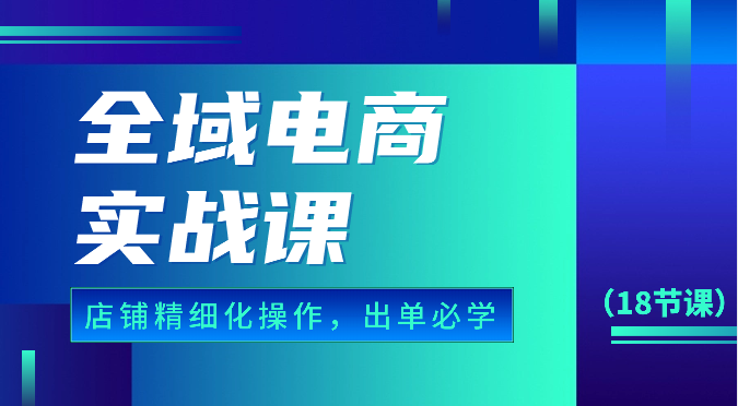 全域电商实战课，个人店铺精细化操作流程，出单必学内容（18节课）-我爱学习网