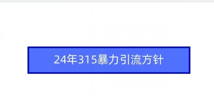 24年315暴力引流方针-我爱学习网