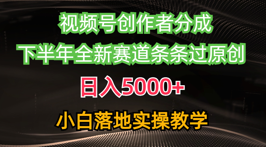 （10294期）视频号创作者分成最新玩法，日入5000+  下半年全新赛道条条过原创，小…-灵牛资源网