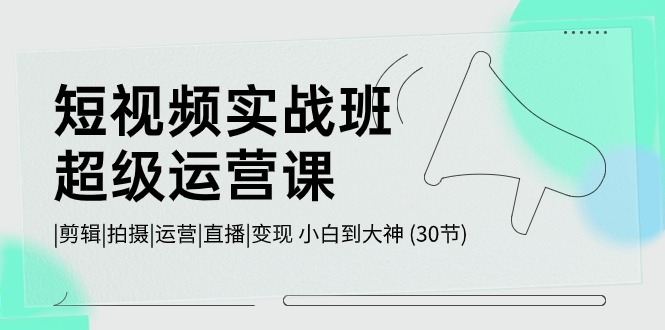 （10836期）短视频实战班-超级运营课，|剪辑|拍摄|运营|直播|变现 小白到大神 (30节)-灵牛资源网