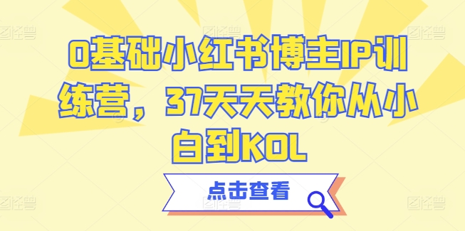 0基础小红书博主IP训练营，37天天教你从小白到KOL-灵牛资源网