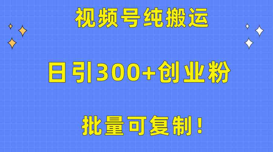 （10186期）批量可复制！视频号纯搬运日引300+创业粉教程！-灵牛资源网