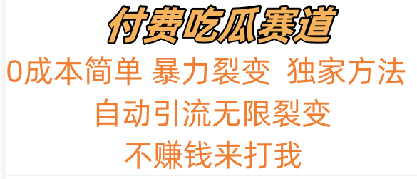 吃瓜付费赛道，暴力无限裂变，0成本，实测日入700+！！！-灵牛资源网