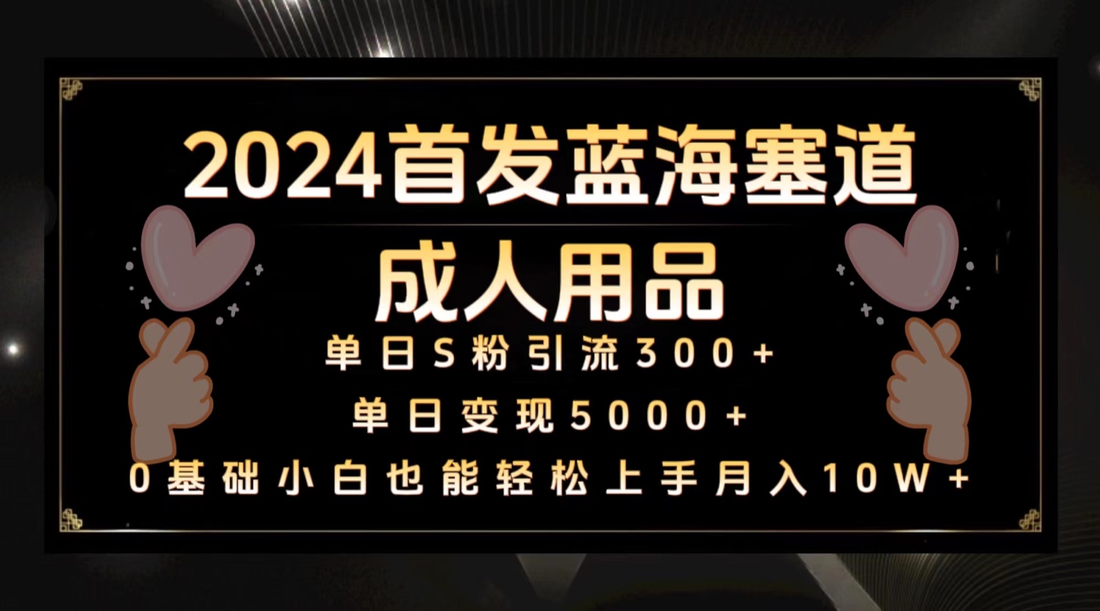 2024首发蓝海塞道成人用品，月入10W+保姆教程-我爱学习网