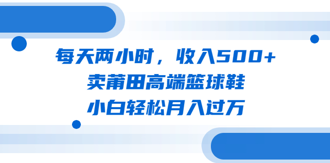 每天两小时，收入500+，卖莆田高端篮球鞋，小白轻松月入过万（教程+素材）-灵牛资源网