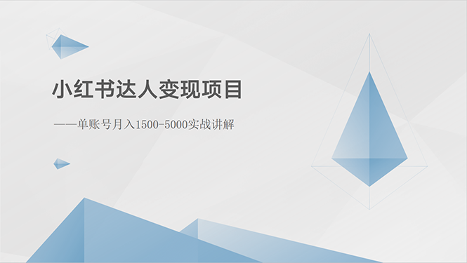 （10720期）小红书达人变现项目：单账号月入1500-3000实战讲解-我爱学习网