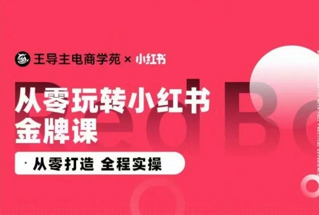 王导主·小红书电商运营实操课，​从零打造  全程实操-我爱学习网