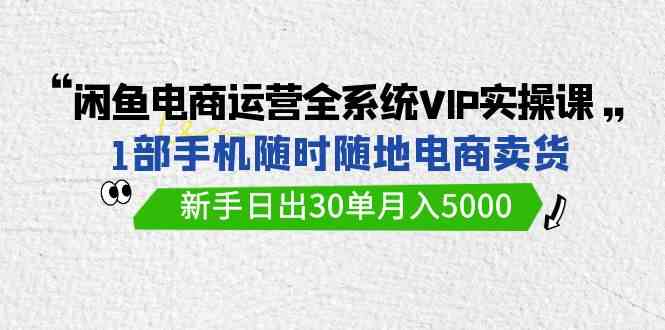 （9547期）闲鱼电商运营全系统VIP实战课，1部手机随时随地卖货，新手日出30单月入5000-灵牛资源网