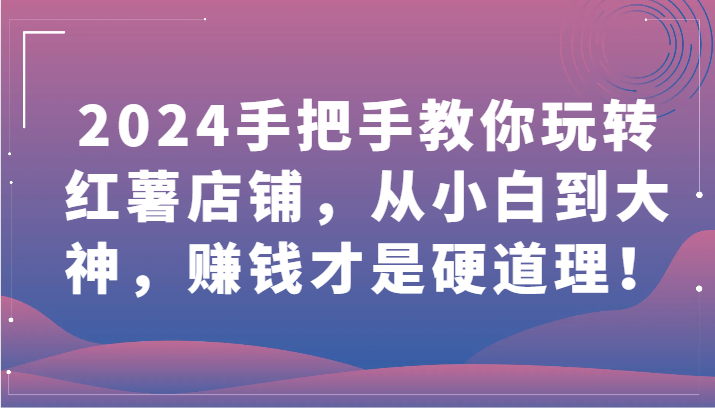 2024手把手教你玩转红薯店铺，从小白到大神，赚钱才是硬道理！-我爱学习网