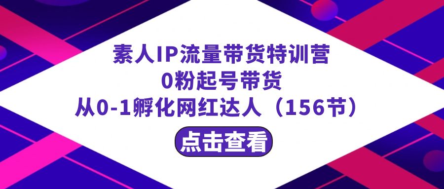 繁星·计划素人IP流量带货特训营：0粉起号带货 从0-1孵化网红达人（156节）-灵牛资源网