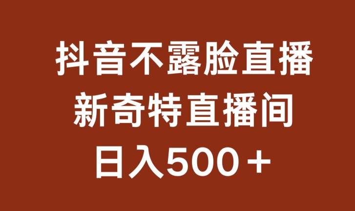 不露脸挂机直播，新奇特直播间，日入500+-我爱学习网