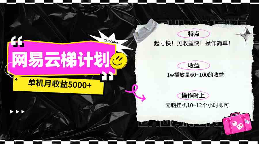 （10063期）最新网易云梯计划网页版，单机月收益5000+！可放大操作-灵牛资源网