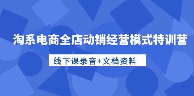 淘系电商全店动销经营模式特训营，线下课录音+文档资料-我爱学习网