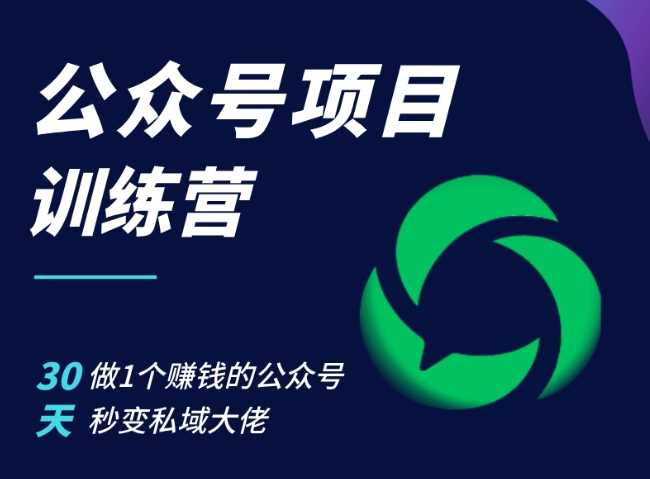 公众号项目训练营，30天做1个赚钱的公众号，秒变私域大佬-我爱学习网