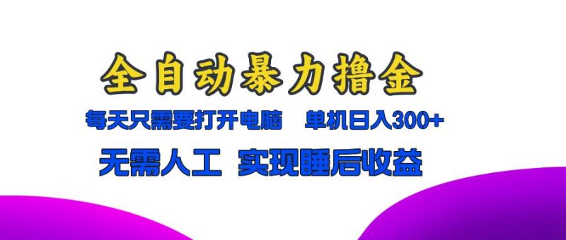 （13186期）全自动暴力撸金，只需要打开电脑，单机日入300+无需人工，实现睡后收益-我爱学习网