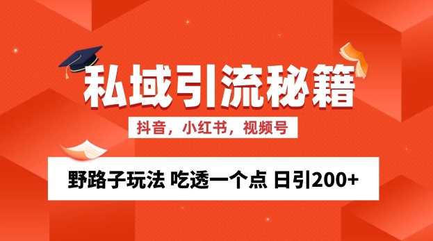 私域流量的精准化获客方法 野路子玩法 吃透一个点 日引200+ 【揭秘】-我爱学习网