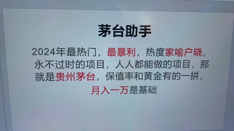 魔法贵州茅台代理，抛开传统玩法，使用科技命中率极高，单瓶利润1000+-我爱学习网