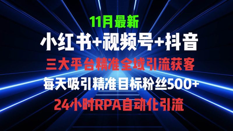 （13259期）全域多平台引流私域打法，小红书，视频号，抖音全自动获客，截流自…-我爱学习网