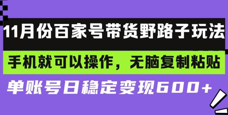 （13281期）百家号带货野路子玩法 手机就可以操作，无脑复制粘贴 单账号日稳定变现…-我爱学习网