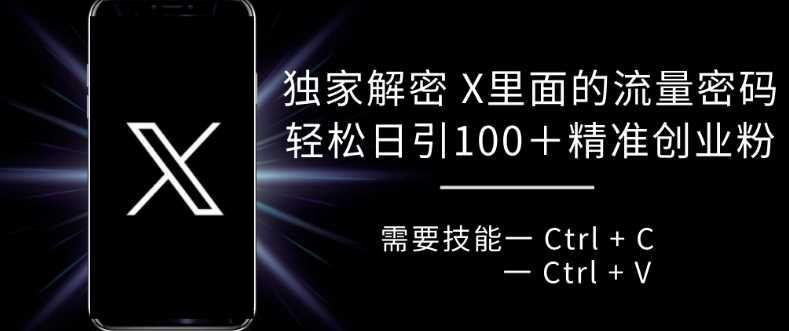 独家解密 X 里面的流量密码，复制粘贴轻松日引100+-我爱学习网