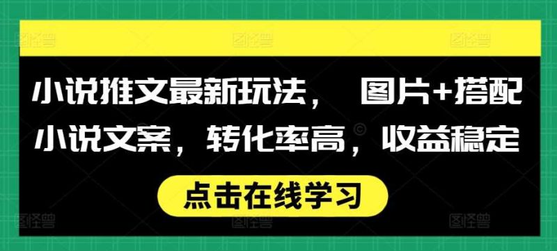 小说推文最新玩法， 图片+搭配小说文案，转化率高，收益稳定-我爱学习网