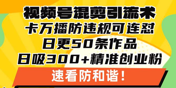 视频号混剪引流技术，500万播放引流17000创业粉，操作简单当天学会-我爱学习网