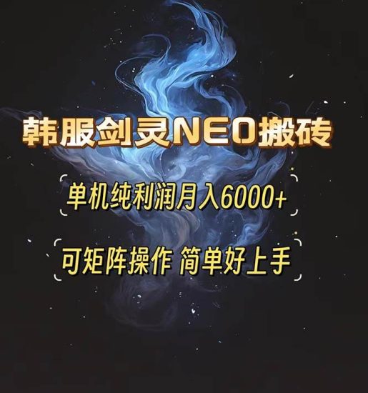 （13435期）韩服剑灵NEO搬砖攻略，单机纯利润月入6000+ 可矩阵操作，简单好上手。-我爱学习网