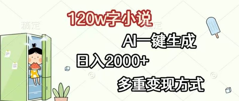 120w字小说，AI一键生成，日入2000+，多重变现方式-我爱学习网