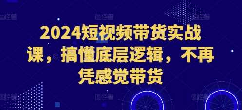 2024短视频带货实战课，搞懂底层逻辑，不再凭感觉带货-我爱学习网