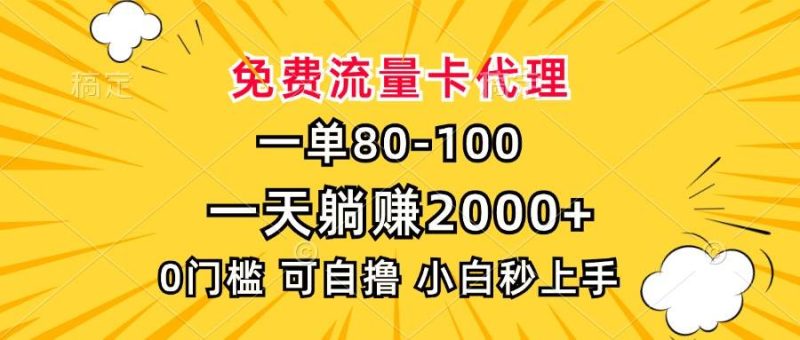 一单80，免费流量卡代理，一天躺赚2000+，0门槛，小白也能轻松上手-我爱学习网