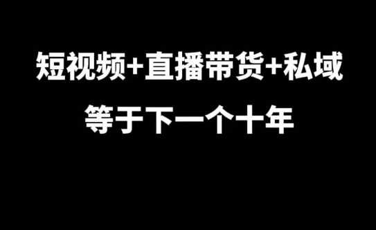 短视频+直播带货+私域等于下一个十年，大佬7年实战经验总结-我爱学习网