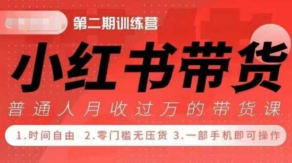 小Red书带货42天训练营 2.0版，宝妈+自由职+上班族+大学生，提高副业收入的大红利项目-我爱学习网