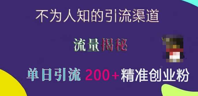 不为人知的引流渠道，流量揭秘，实测单日引流200+精准创业粉【揭秘】-我爱学习网