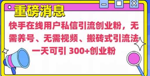 快手最新引流创业粉方法，无需养号、无需视频、搬砖式引流法【揭秘】-我爱学习网