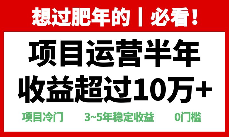 年前过肥年的必看的超冷门项目，半年收益超过10万+，-我爱学习网