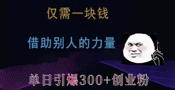 仅需一块钱，借助别人的力量，单日引爆300+创业粉、兼职粉【揭秘】-我爱学习网