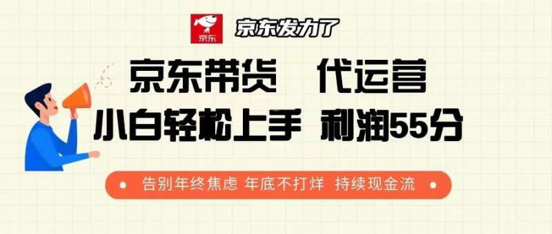 京东带货 代运营 利润55分 告别年终焦虑 年底不打烊 持续现金流-我爱学习网