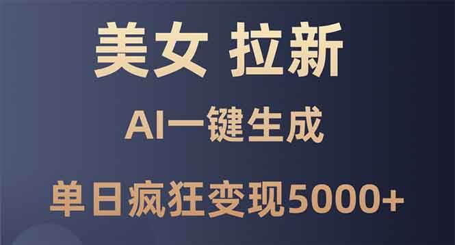 美女暴力拉新，通过AI一键生成，单日疯狂变现5000+，纯小白一学就会！-我爱学习网