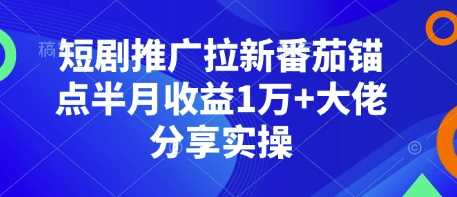 短剧推广拉新番茄锚点半月收益1万+大佬分享实操-我爱学习网