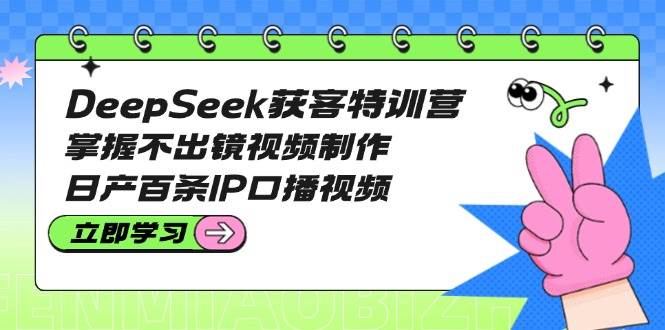 DeepSeek获客特训营：掌握不出镜视频制作，日产百条IP口播视频-网创资源库