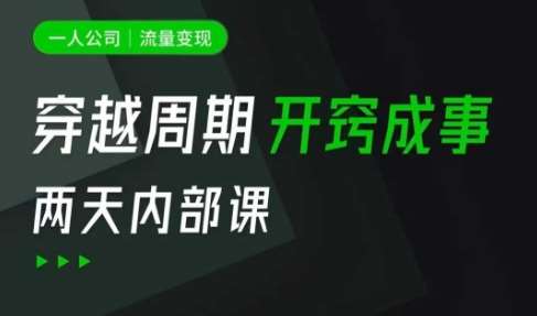 一人公司：流量变现课，一人公司的方法模型拆解， 拆解富人思维，流量思维，小老板思维等-网创资源库