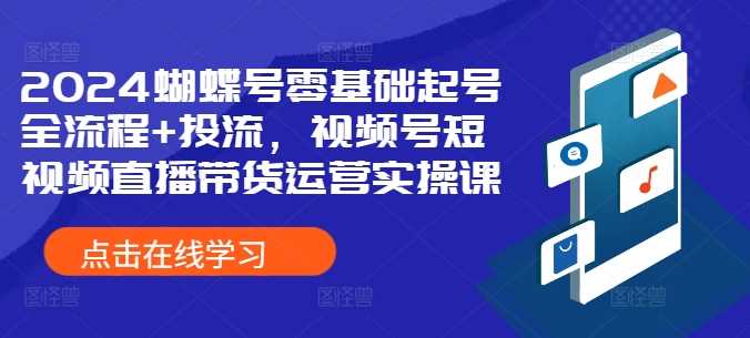 2024蝴蝶号零基础起号全流程+投流，视频号短视频直播带货运营实操课-我爱学习网