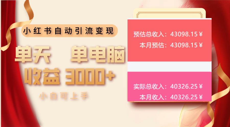 小红书自动引流变现 单天单电脑收益3000+ 小白可上手-我爱学习网